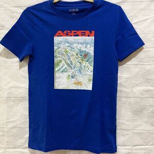 J.Crew Aspen Graphic T-Shirt Ski Map Print Crew Neck Tee XXS‎